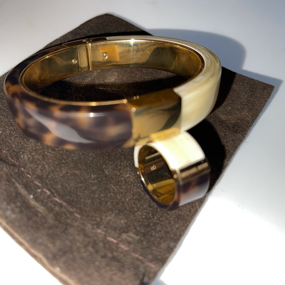 Michael Kors Gold-Tone Color-Blocked Hinge Bracelet - Picture 5 of 5